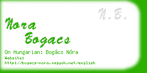 nora bogacs business card