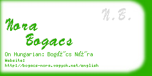 nora bogacs business card